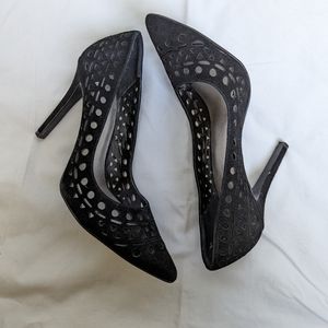 BCBGeneration Black Geometric Cut Out Heel